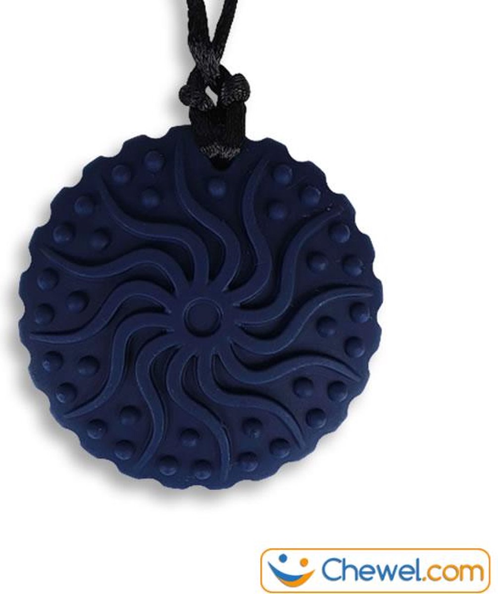 Bijtketting Stralen kauwketting | Stralende bijtketting | Zonnestralen - Donkerblauw